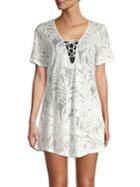J Valdi Lace-up Tropical Tunic