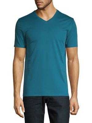 Black Brown V-neck Short Sleeve Tee