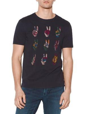 John Varvatos Cotton Peace Sign Tee