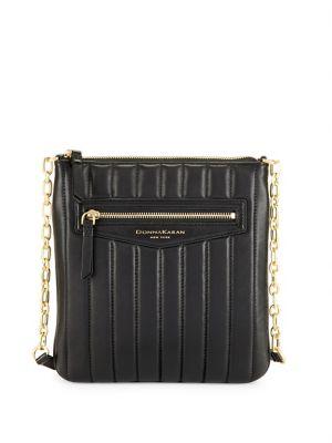 Donna Karan Erin Pinstripe Quilted Leather Crossbody Bag