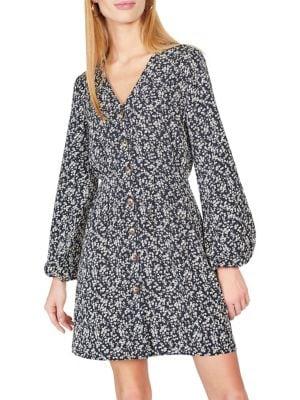 Miss Selfridge Ditsy Floral Puff Sleeve Mini Dress