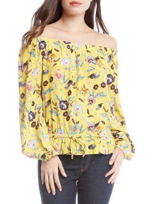 Karen Kane Floral Tie-front Top