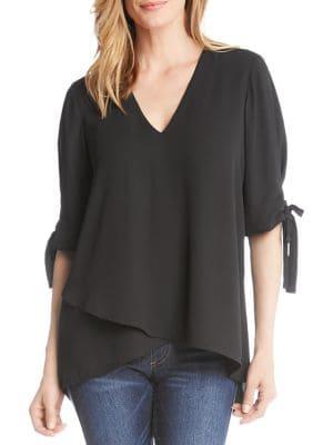Karen Kane Bow-sleeve Crossover Top