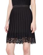 Miss Selfridge Pleated Lace Hem Skirt