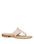 Jack Rogers Whipstitch Pattern Leather Sandals