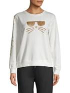 Karl Lagerfeld Paris Choupette Embellished Sweatshirt