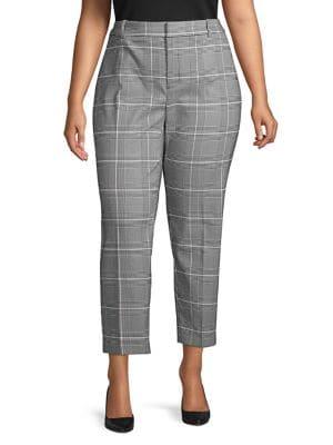 Lord And Taylor Separates Plus Kelly Plaid High-rise Pants