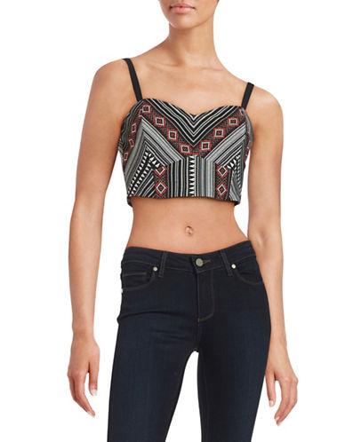 Design Lab Lord & Taylor Geometric Cropped Top