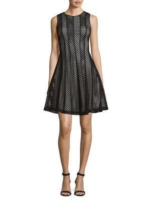Calvin Klein Mesh Stripe Sleeveless Dress