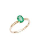 Lord & Taylor 14k Yellow Gold Diamond And Emerald Ring