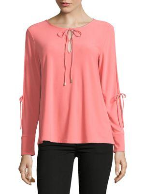 Ellen Tracy Tie-neck Long-sleeve Top