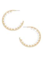 Design Lab Lord & Taylor Faux Pearl-embellished Hoop Earrings