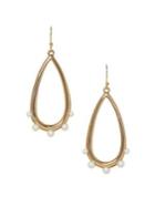 Vince Camuto Goldtone And Faux Pearl Teardrop Earrings