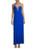 Betsy & Adam Plus Sweetheart Embellished Gown