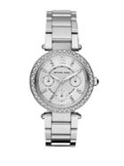 Michael Kors Parker Pave Stainless Steel Chronograph Bracelet Watch