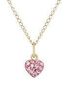 Lord & Taylor Rose Crystal And 14k Yellow Heart Necklace