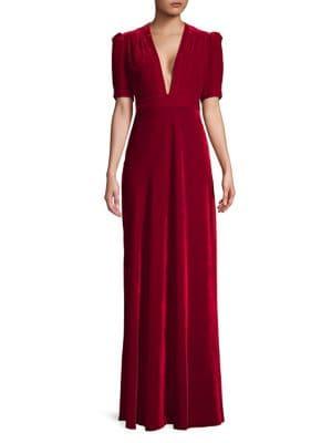Jill Jill Stuart Short Sleeve Velvet Gown