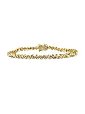 Sonatina Yellow Plated Sterling Silver 0.5 Tcw Diamond Tennis Bracelet
