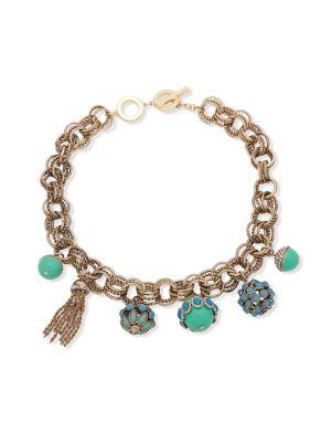 Anne Klein Crystal Ball Frontal Necklace
