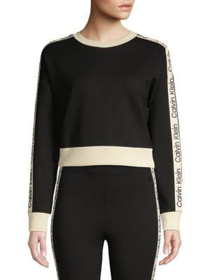 Calvin Klein Performance Dropped-shoulder Cropped Sweatshirt