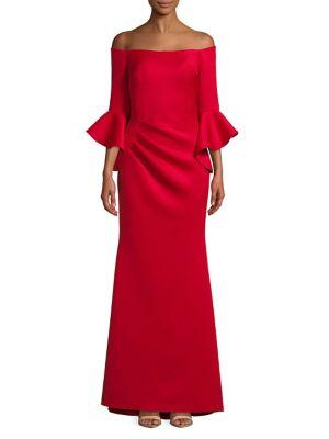 Betsy & Adam Bell-sleeve Off-the-shoulder Dress