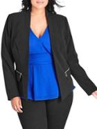 City Chic Plus Open Front Fitted Jacket