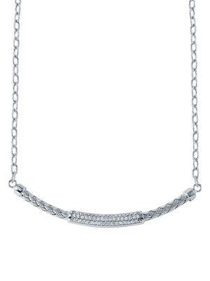 Lord & Taylor Sterling Silver And Cubic Zirconia Necklace