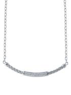 Lord & Taylor Sterling Silver And Cubic Zirconia Necklace