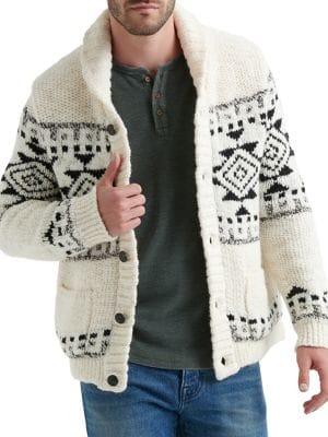 Lucky Brand Faux Shearling-lined Sawtooth Sweater