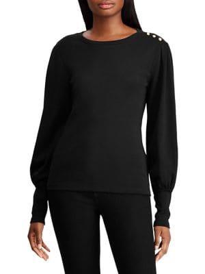 Lauren Ralph Lauren Puff-sleeve Cotton Top