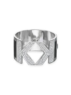 Karl Lagerfeld Double K Swarovski Crystal Bangle Bracelet