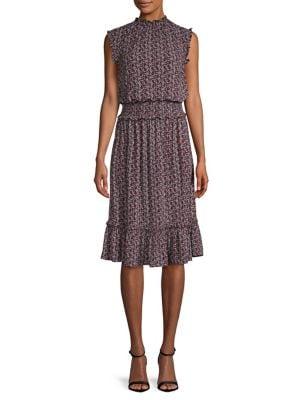 Michael Michael Kors Smocked Tulip Midi Dress