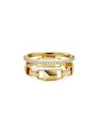 Michael Kors Mercer Gold-plated Sterling Silver Link Double Row Ring