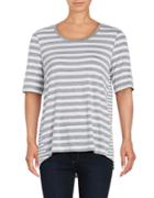 Lord & Taylor Petite Striped High-low Tee