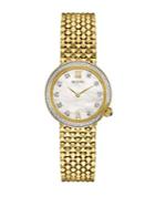 Bulova Ladies' Diamond Gold Tone Watch, 98r218