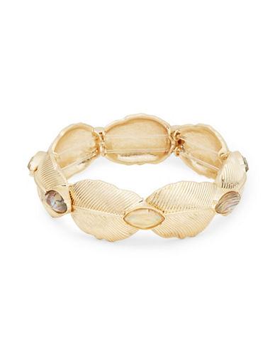 Nanette Lepore Leaf And Stone Accented Stretch Bracelet