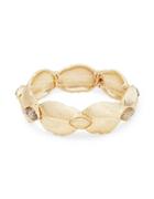Nanette Lepore Leaf And Stone Accented Stretch Bracelet