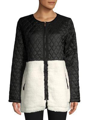 Calvin Klein Performance Metallic Quilted Sherpa Jacket