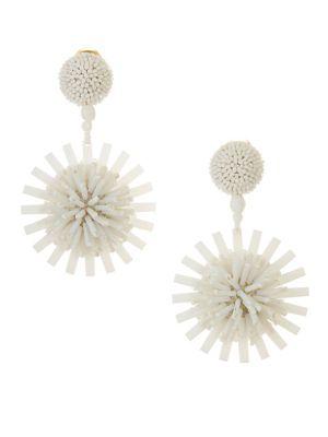 Oscar De La Renta Pom-pom Flower Clip-on Earrings