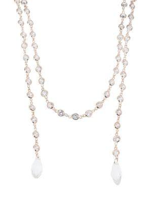 Cz By Kenneth Jay Lane Cubic Zirconia Lariat Necklace
