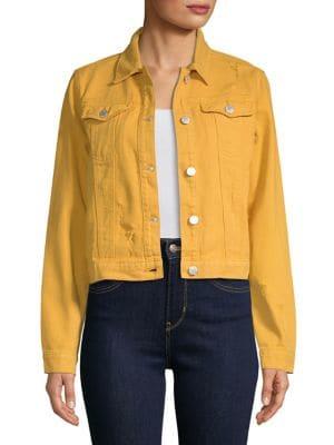 Miss Selfridge Ripped Long-sleeve Cropped Cotton Jacket