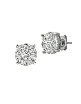 Morris & David 1.5 Tcw Diamond And 14k White Gold Stud Earrings