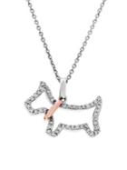 Lord & Taylor Diamond, Ruby & 14k Rose Gold Dog Charm Pendant Necklace