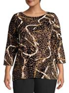 Rafaella Plus Leopard-print Cotton Top