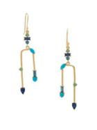 Sole Society Multicolored Crystal Drop Earrings