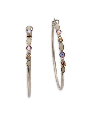 Sorrelli Mirage Large Mixed-media Swarovski Crystal Hoop Earrings