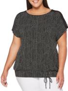 Rafaella Plus Printed Lace-up Tee