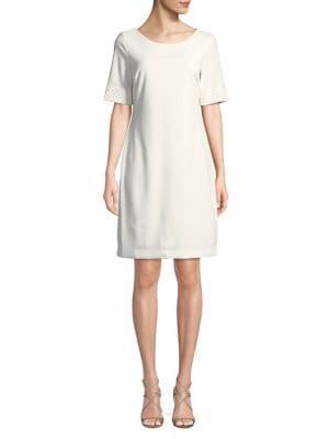 Karl Lagerfeld Paris Beaded-sleeve Shift Dress