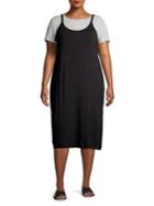 Calvin Klein Plus Striped Tee Midi Dress