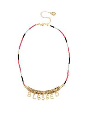 Bcbgeneration Affirmation Colorful Threaded Blessed Frontal Necklace